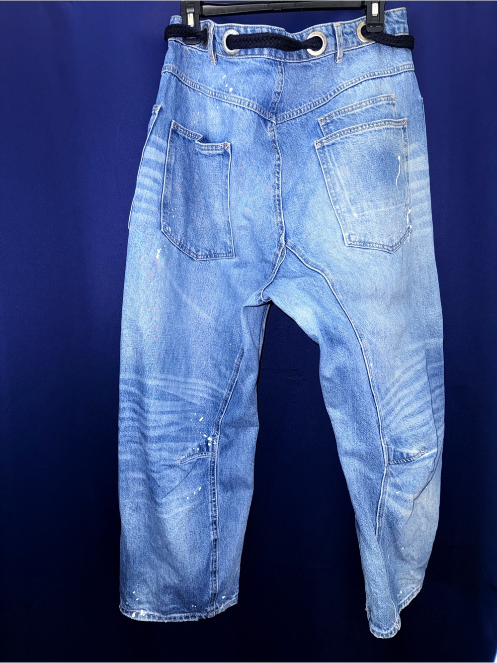 We The Free Vintage Blue Drawstring Wide-Leg Jeans - Picture 4 of 4